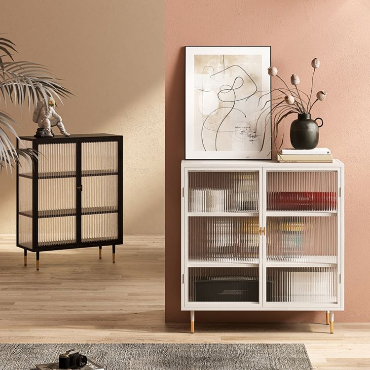 Moderno soggiorno tavolo tavolo in metallo porte in vetro cassetta