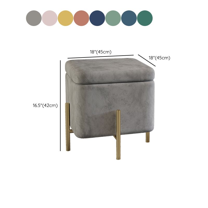 Ottoman Square Pure Color Velvet Scratch Resistant Ottoman with Storage Clearhalo 'furn' 'furn_ottomans_poufs' 'Furniture' 'Living Room Furniture' 'Ottomans & Poufs' 'ottomans_poufs' 1200x1200_68ae9deb-5ea4-4dd7-83e6-89d2bfe5c34c
