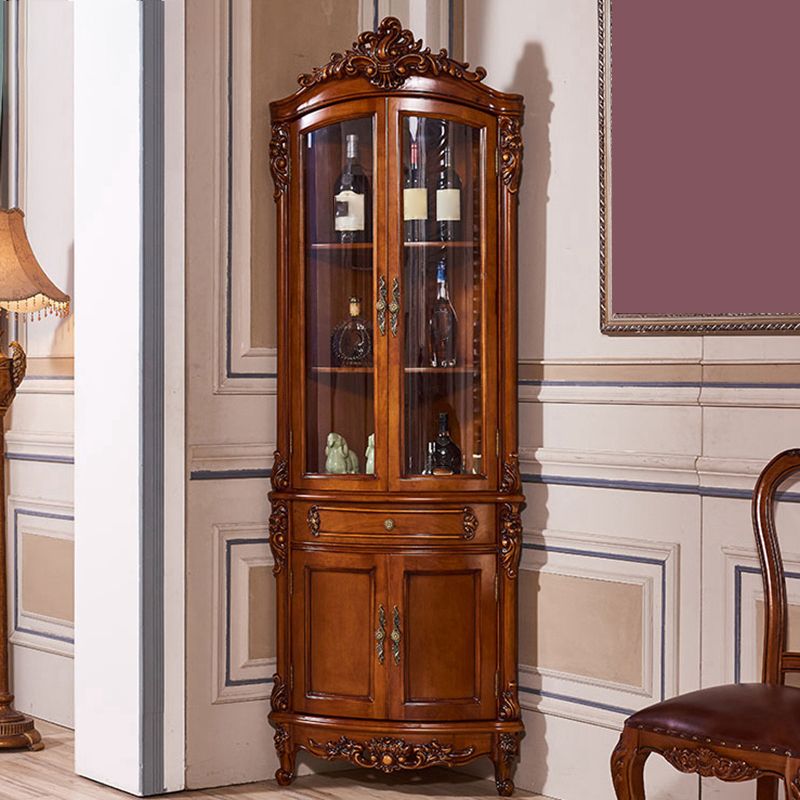 Tradizionale olio in rovere porta porte in vetro a buffet con porte