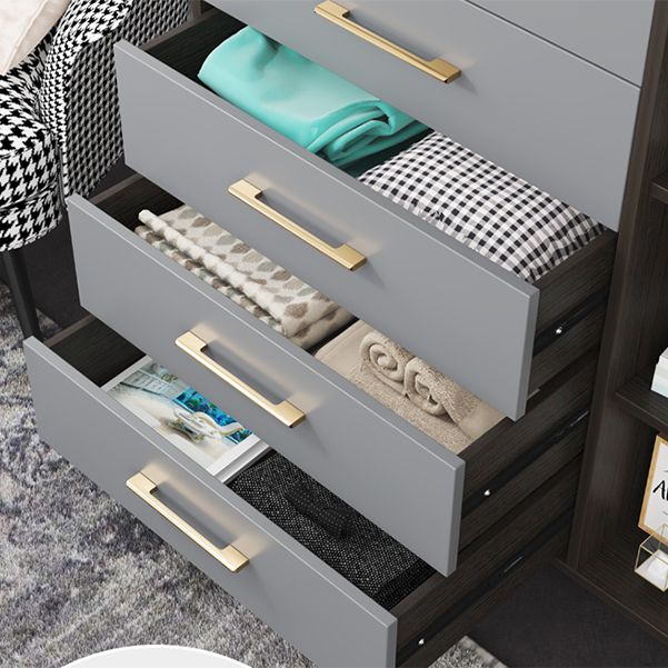 Commode de rangement en bois Glam classique Commode de chambre grise