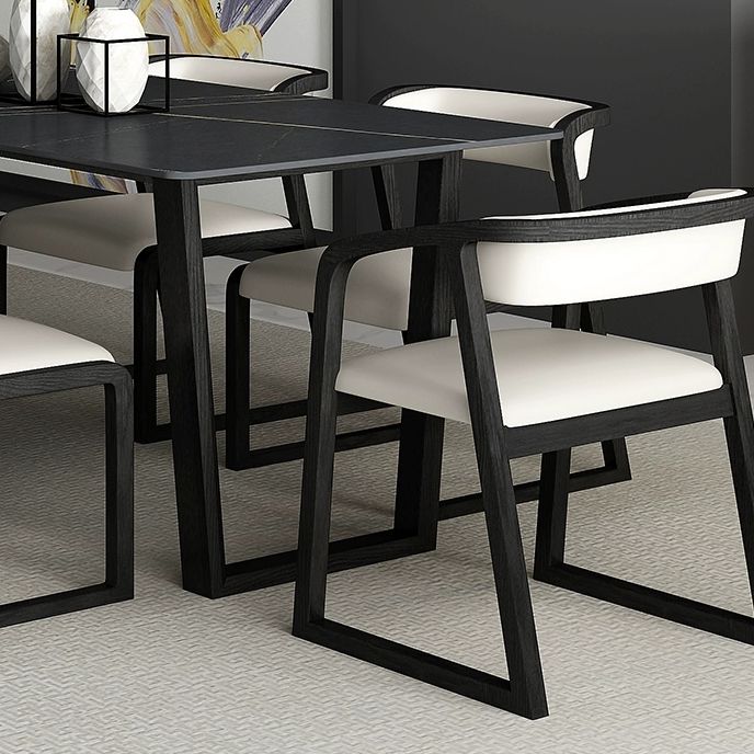 Rectangle Shape Two-Color Dining Table Industrial Double Pedestal Table for Dining Room Clearhalo ' dining_table' 'Dining Tables & Seating' 'Dining Tables' 'furn' 'furn_dining_table' 'Furniture' 'furniture_dining_table' 'Kitchen & Dining Furniture' 'kitchen&dining_furn' 'kitchen' 'kitchen_dining_table' 1200x1200_68b019fe-601b-45b2-b1e5-241def822f62