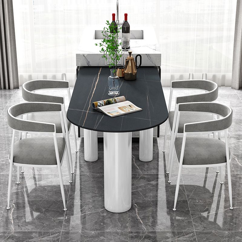 Sintered Stone Dining Table Modern Style Dining Table for Kitchen Clearhalo ' dining_table' 'Dining Tables & Seating' 'Dining Tables' 'furn' 'furn_dining_table' 'Furniture' 'furniture_dining_table' 'Kitchen & Dining Furniture' 'kitchen&dining_furn' 'kitchen' 'kitchen_dining_table' 1200x1200_68b1513a-0d1f-4c64-af8d-9ab4c65b0ea2