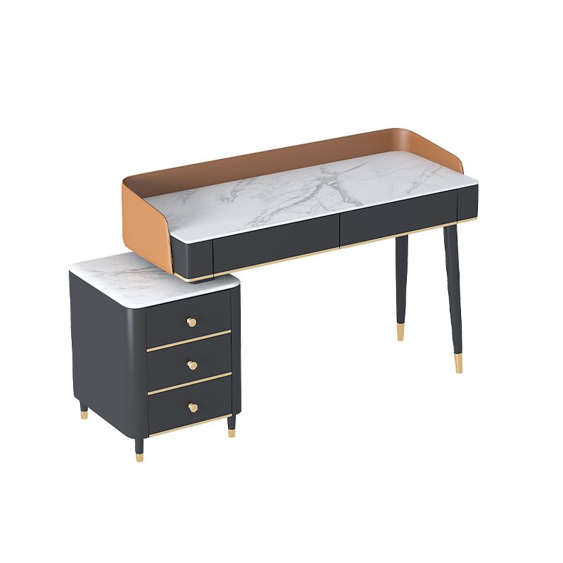 Tavolo da toeletta da toeletta per vanità nero comò con cassetti di stoccaggio