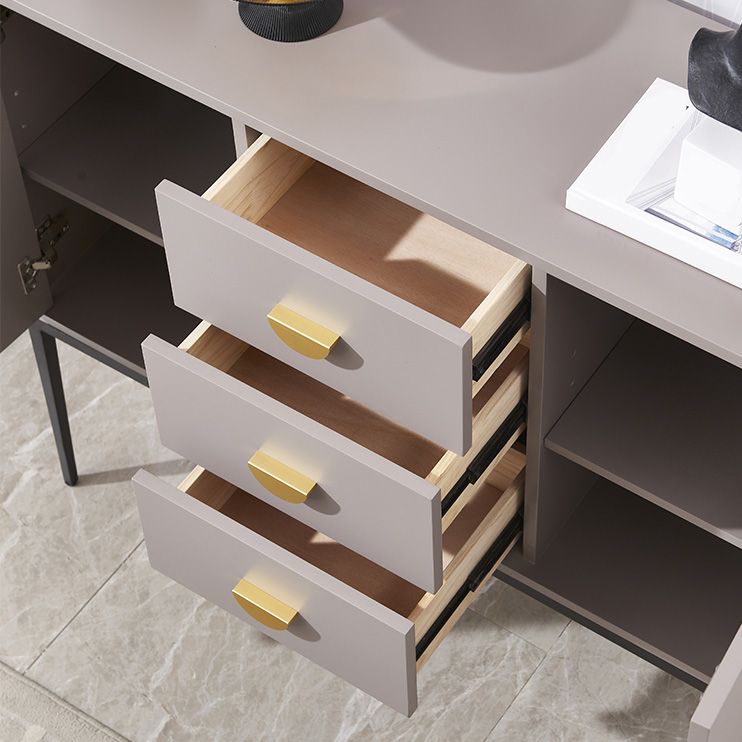 Boîte à plateau glamour étagère en bois avec armoires et tiroirs