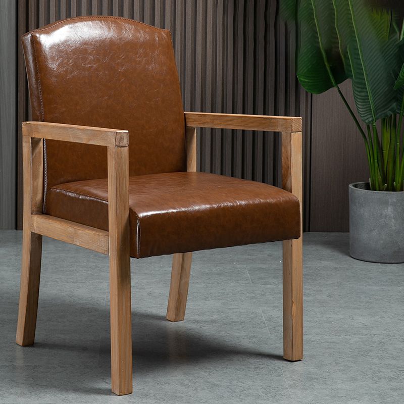 Contemporary Dining and Accent Chairs Matte Finish Parsons Arm Chair Clearhalo ' kitchen&dining_furn' 'Dining Chairs' 'Dining Tables & Seating' 'dining_chair' 'furn' 'furn_dining_chair' 'Furniture' 'furniture_dining_chair' 'Kitchen & Dining Furniture' 'kitchen' 1200x1200_68b2f968-6485-4721-b736-8722e9c744df