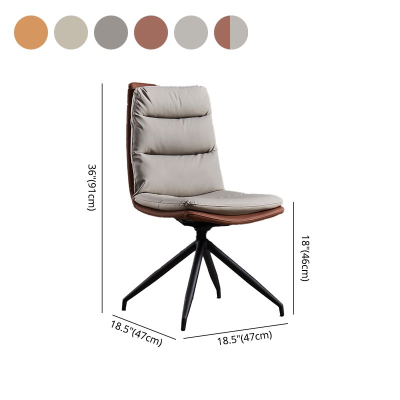 Modern Leather Home Side Chair Matte Finish Solid Back Dining Chair (Set of 2) Clearhalo ' kitchen&dining_furn' 'Dining Chairs' 'Dining Tables & Seating' 'dining_chair' 'furn' 'furn_dining_chair' 'Furniture' 'furniture_dining_chair' 'Kitchen & Dining Furniture' 'kitchen' 1200x1200_68b332f1-9254-467d-b300-bf1b1b82f736