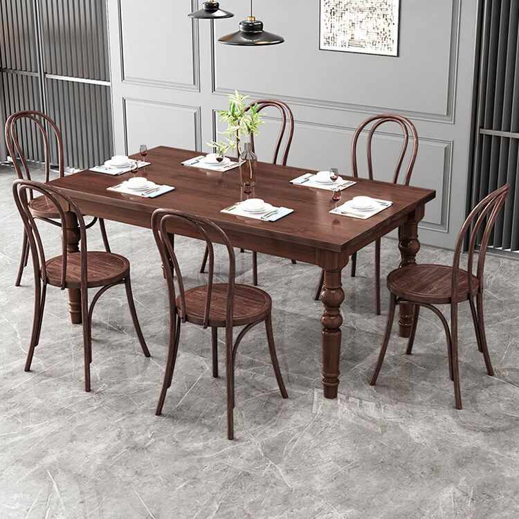 1/4/5/7 Pieces Dining Room Set Traditional Natural 4 Legs Table with Windsor Chairs Clearhalo 'Dining Room Sets' 'Dining Tables & Seating' 'dining_room_set' 'furn' 'furn_dining_room_set' 'Furniture' 'furniture_dining_room_set' 'Kitchen & Dining Furniture' 'kitchen&dining_furn' 'kitchen' 1200x1200_68b34e06-e48b-4c3c-bd0c-9d301c3be3d3