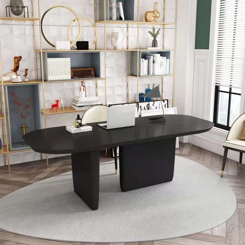 Rectangle Double Pedestal Luxury Dining Table Four-Color Fixed Table of Solid Wood Clearhalo ' dining_table' 'Dining Tables & Seating' 'Dining Tables' 'furn' 'furn_dining_table' 'Furniture' 'furniture_dining_table' 'Kitchen & Dining Furniture' 'kitchen&dining_furn' 'kitchen' 'kitchen_dining_table' 1200x1200_68b38d31-14a4-4385-b0d7-bb78b5d2a6ca