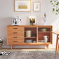 Contemporary Sliding Doors Sideboard Solid Wood Sideboard with 4 Drawer Clearhalo 'buffet_sideboard' 'Buffets & Sideboards' 'furn' 'furn_buffet_sideboard' 'Furniture' 'Kitchen & Dining Furniture' 1200x1200_68b4eb98-da8f-47a0-992f-04534f589d12
