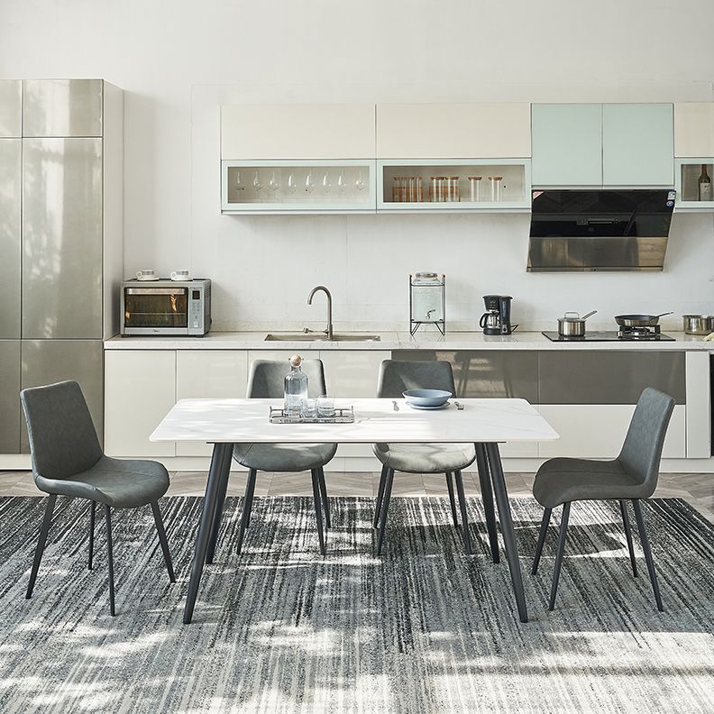 Metal Industrial Rectangle Dining Table Sintered Stone Top Table for Dining Room Clearhalo ' dining_table' 'Dining Tables & Seating' 'Dining Tables' 'furn' 'furn_dining_table' 'Furniture' 'furniture_dining_table' 'Kitchen & Dining Furniture' 'kitchen&dining_furn' 'kitchen' 'kitchen_dining_table' 1200x1200_68b624c8-bfa0-48bf-a761-d74ba54592b0
