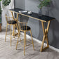 Glam Marble Bar Table with Rectangle Table Top Double Pedestal Table - 41.3" H Clearhalo 'Bar Furniture' 'Bar Tables' 'bar_tables' 'furn' 'furn_bar_tables' 'Furniture' 'furniture_bar_tables' 'Kitchen & Dining Furniture' 1200x1200_68b673f7-78ba-425f-9756-67941eb7e4f0