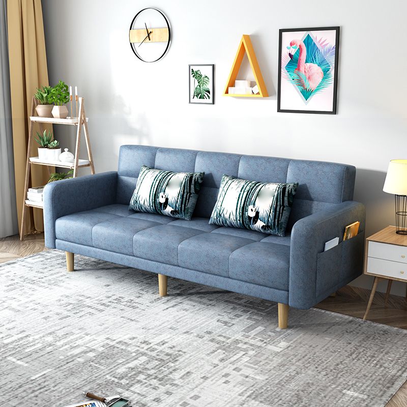 リビングルーム用のコンテンポラリースクエアアームスリーパーソファビスケットコンバーチブルソファ