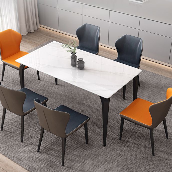 Mesa de piedra sinterizada industrial para mesa de comedor rectangular de restaurantes con 4 patas