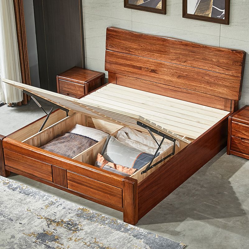 Traditional Solid Wood Standard Bed Solid Color Bed with Headboard Clearhalo 'Bedroom Furniture' 'Beds' 'furn' 'furn_beds' 'Furniture' 1200x1200_68b77847-29dc-4198-9ae1-cf61cd0b4a8e