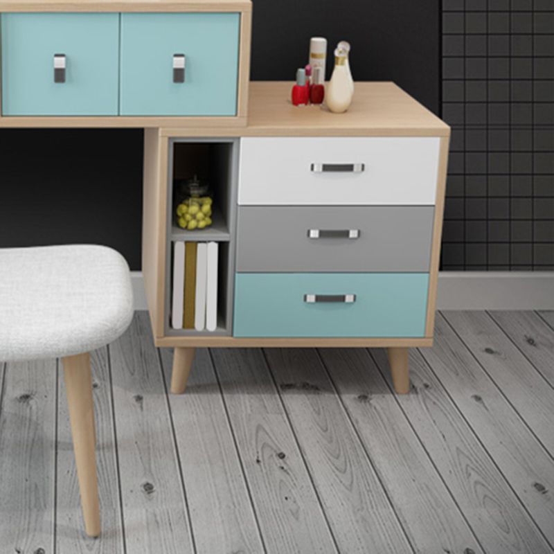 Holzflip-Top-Waschtisch-Set moderner natürlicher Waschtisch mit Schubladen