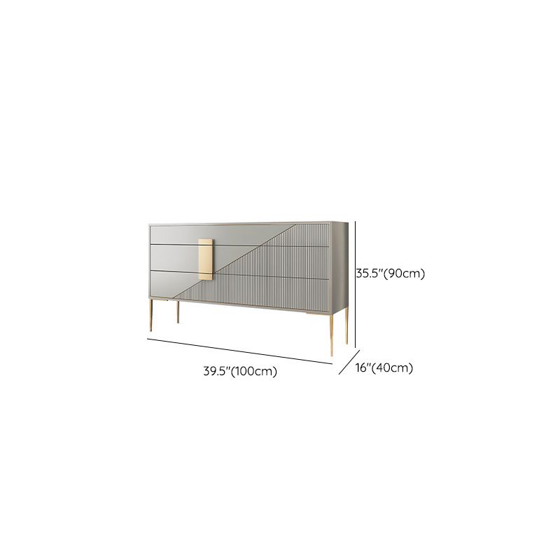 Cómoda de almacenamiento horizontal Glam con cajones de cierre suave Cómoda doble de madera