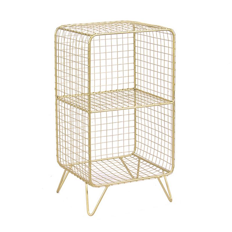 Modern Metal Bookshelf Standard Closed Back Bookshelf in Burnish