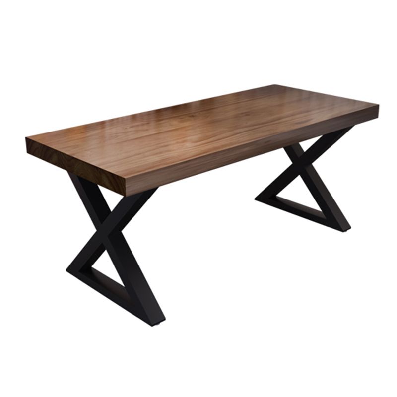Solid Wood Dining Table Industrial Style Dining Table with Black Frame Clearhalo 'Dining Tables & Seating' 'Dining Tables' 'dining_table' 'furn' 'furn_dining_table' 'Furniture' 'Kitchen & Dining Furniture' 1200x1200_68bdbd24-9605-477f-a2e0-8fe792cbd915