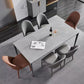Industrial Style Rectangle Table Sintered Stone Table with Metal Legs for Home