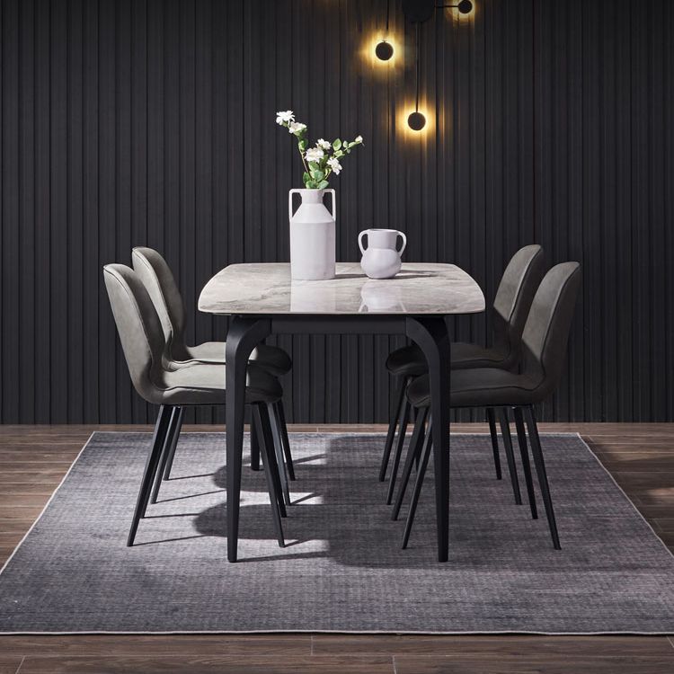 Modern Rectangle Dinette Set 1/2/4/5/7 Pieces Dining Table Set with Grey Sintered Stone Clearhalo 'Dining Room Sets' 'Dining Tables & Seating' 'dining_room_set' 'furn' 'furn_dining_room_set' 'Furniture' 'furniture_dining_room_set' 'Kitchen & Dining Furniture' 1200x1200_68bf8dda-aa27-4f27-8a67-35e21a12b7c3