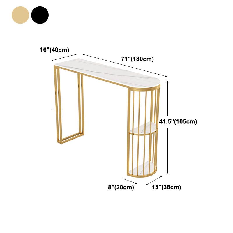 Stone Top Cocktail Table Glam Style 42-inch Height Metal Base Bar Table Clearhalo 'Bar Furniture' 'Bar Tables' 'bar_tables' 'furn' 'furn_bar_tables' 'Furniture' 'furniture_bar_tables' 'Kitchen & Dining Furniture' 'kitchen&dining_furn' 'kitchen' 1200x1200_68c1fdc3-9dc0-4604-9626-e8ff7721bedf