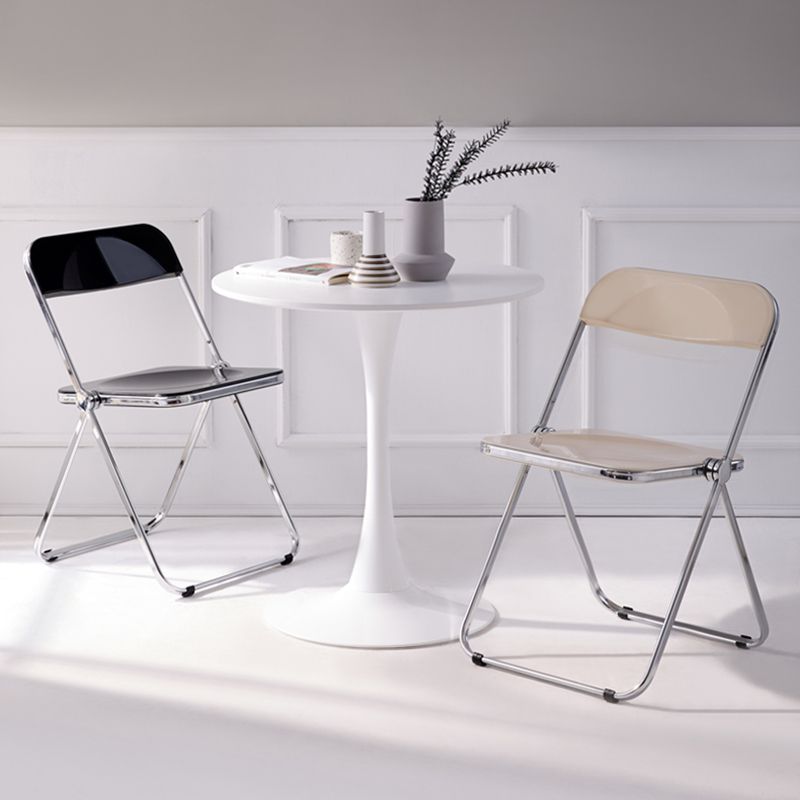 Metal Modern Indoor-Outdoor Chair Armless Open Back Dining Side Chair Clearhalo ' kitchen&dining_furn' 'Dining Chairs' 'Dining Tables & Seating' 'dining_chair' 'furn' 'furn_dining_chair' 'Furniture' 'furniture_dining_chair' 'Kitchen & Dining Furniture' 'kitchen' 1200x1200_68c39795-57bd-4e13-bfd8-6bdde41648df