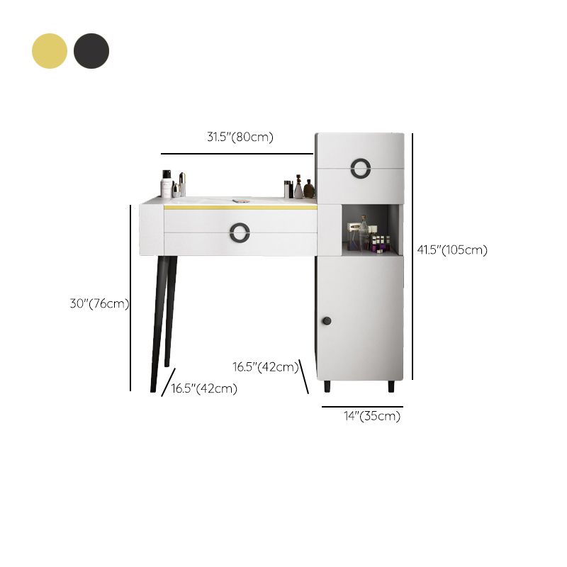 4-Zauberer Glas/Stein-Top-Schminktisch luxuriöser Metallwaschtisch