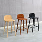 Modern Rubberwood Bar Stool Low Back Counter Height Bar Stool