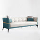 Faux Leather Sofa 27.55" D x 26.37" H Tuxedo  Arm Sofa for Living Room