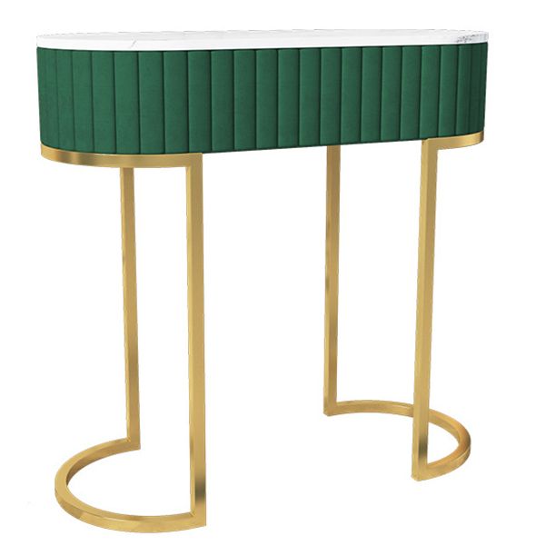 Glam Oval Console Akzenttisch Antikes Finish -Sofa -Konsolentisch in Marmor