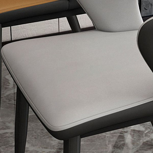 Contemporary Linen Dining Chair Open Back Dining Side Furniture in Matte Finish for Home Clearhalo 'Dining Chairs' 'Dining Tables & Seating' 'dining_chair' 'furn' 'furn_dining_chair' 'Furniture' 'Kitchen & Dining Furniture' 1200x1200_68c90827-a59c-47be-9d48-9aee73f25f26