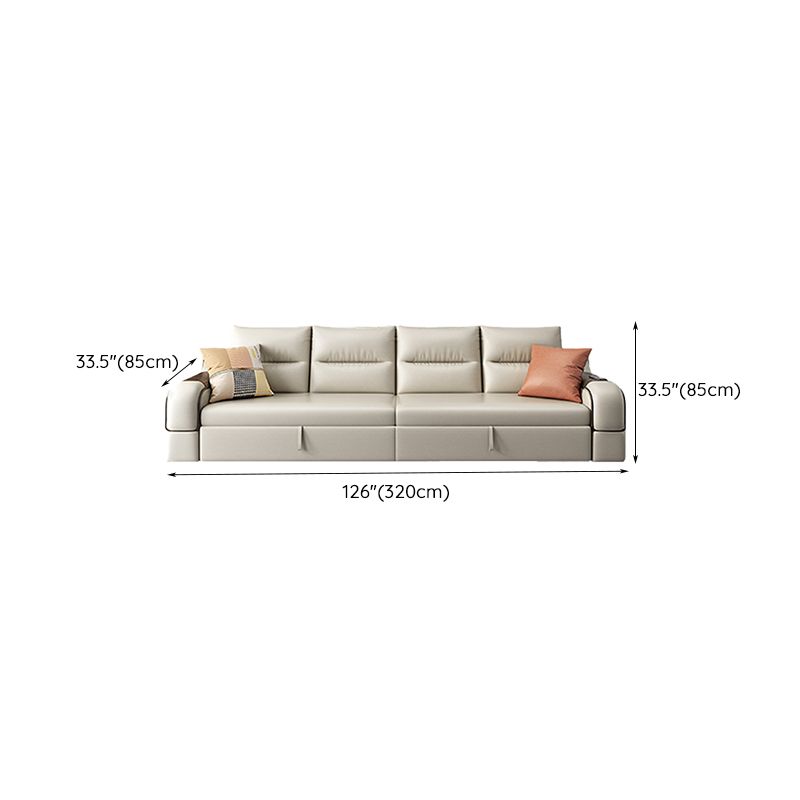 Contemporary Foldable Futon Sleeper White Futon Sleeper Sofa with Storage Clearhalo 'furn' 'furn_futons' 'Furniture' 'Futons & Daybeds' 'Futons' 'Living Room Furniture' 1200x1200_68ca4bda-ab81-4dca-b74e-3ae642525e9a