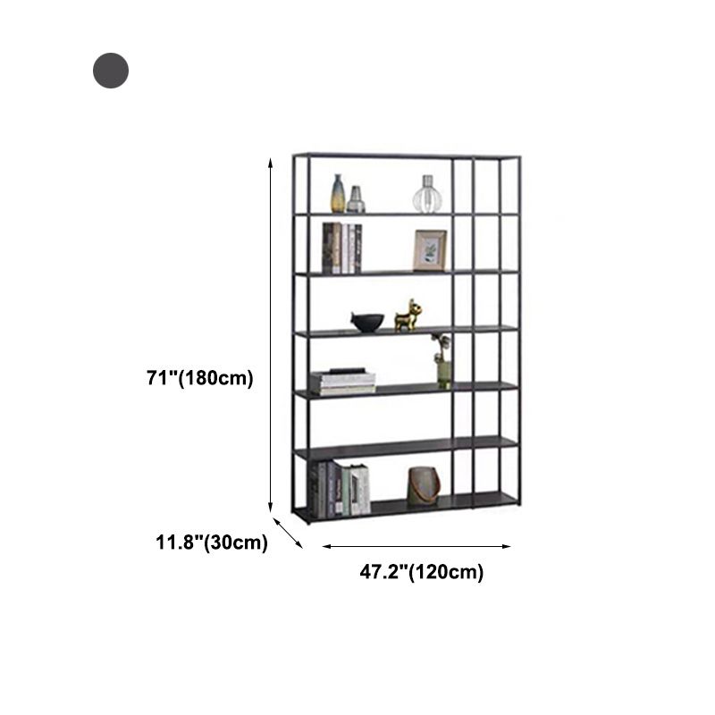 Contemporary Bookcase Metal Open Back Bookshelf for Home Office Clearhalo 'Bookcases' 'furn' 'furn_bookcases' 'Furniture' 'Office Furniture' 1200x1200_68ca7ae2-0337-494f-915c-eeb558095113