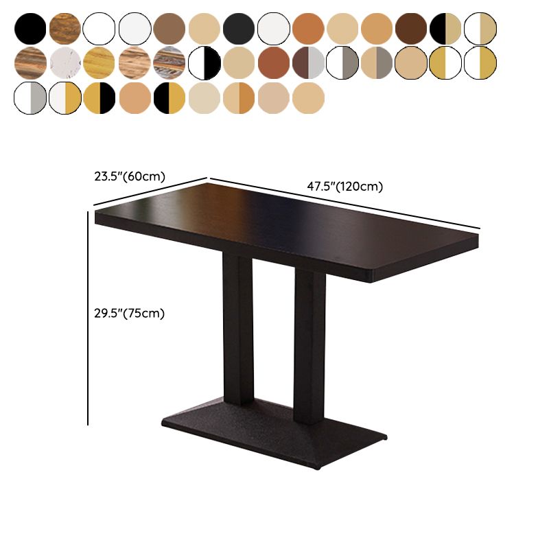 Moderner Holz -Esstisch mit Metallbeinen für Wohnzimmer