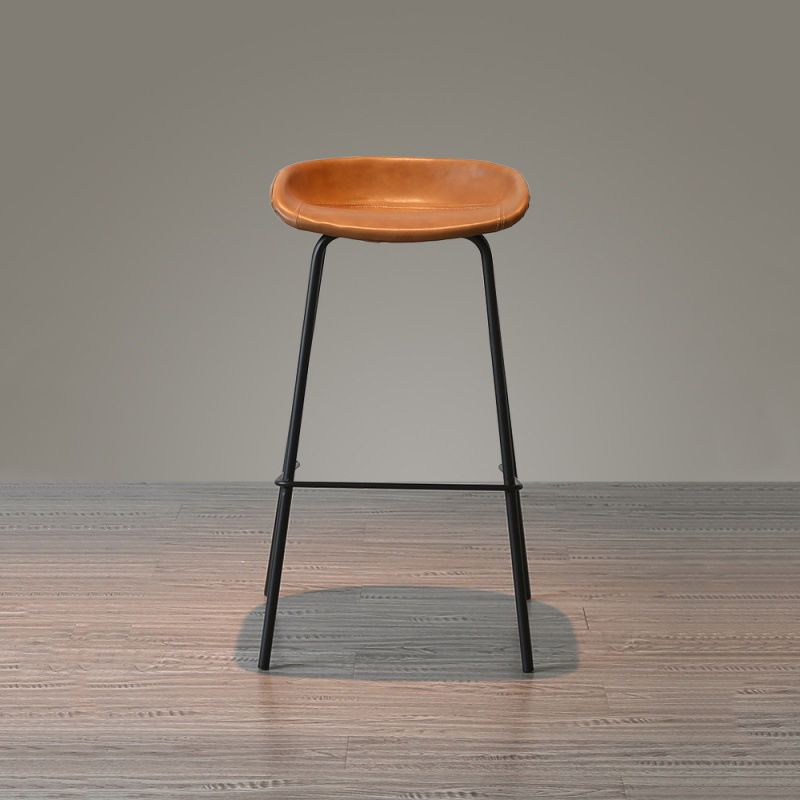 Contemporary Matte Finish Leather Barstool Low Back Home Stool Clearhalo 'Bar Furniture' 'Bar Stools' 'bar_stools' 'furn' 'furn_bar_stools' 'Furniture' 'furniture_bar_stools' 'Kitchen & Dining Furniture' 1200x1200_68cb1650-92b8-416d-96d7-f3a72ab90edd