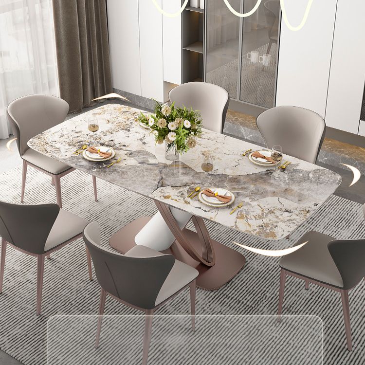 Luxury Sintered Stone Top Dining Set Rectangle 1/2/5/7 Pieces Dining Table with Chairs Clearhalo 'Dining Room Sets' 'Dining Tables & Seating' 'dining_room_set' 'furn' 'furn_dining_room_set' 'Furniture' 'furniture_dining_room_set' 'Kitchen & Dining Furniture' 1200x1200_68ce438e-9370-4a06-b0d3-1f10dc6e577e