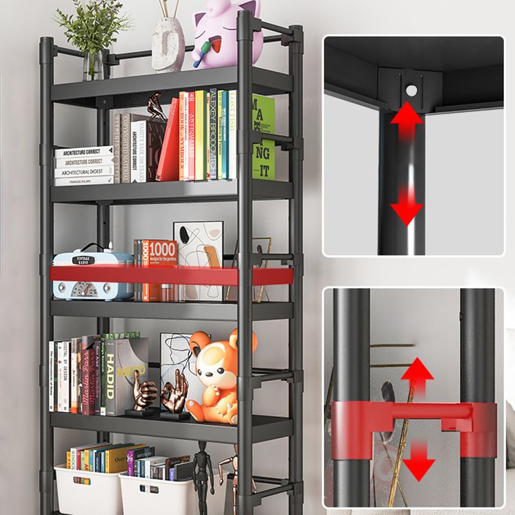 Industrial Style Metal Bookshelf Etagere Shelf Bookcase with Caster Wheels Clearhalo 'Bookcases' 'furn' 'furn_bookcases' 'Furniture' 'furniture_bookcases' 'Office Furniture' 1200x1200_68ceee18-da1c-44a6-9639-722fdbe4aaf8