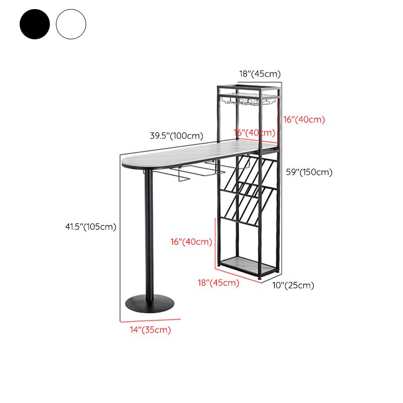 Glam Stone Juego de mesa de bar de 1/2/3 piezas, mesa de bar rectangular con patas de metal para cocina