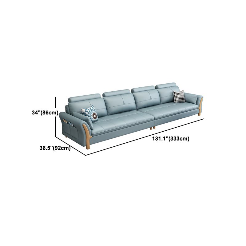Flared Arm Sectional with Adjustable Headrest and Pocket Storage for Living Room Clearhalo 'furn' 'furn_sectionals' 'Furniture' 'Living Room Furniture' 'Sectionals' 1200x1200_68d03a2e-98ac-4eea-8b51-51526a2b3a70