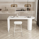 Tavolo da barra a barra industriale a forma libera tavolo in legno massiccio con doppio piedistallo