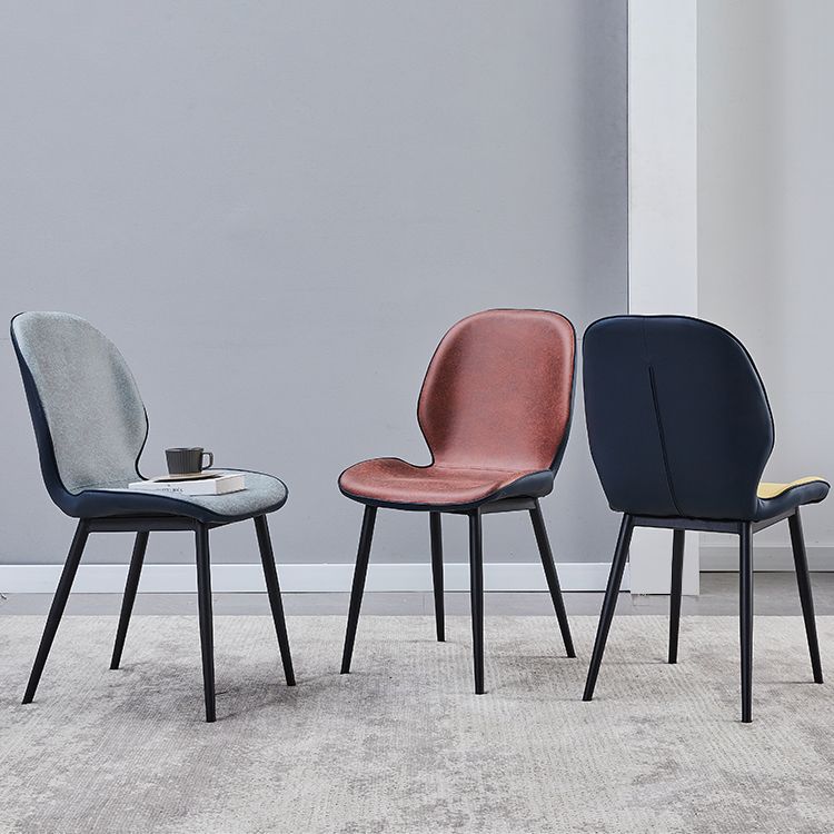 Home Scandinavian Side Chair Upholstered Solid Back Metal Dining Room Chair Clearhalo ' kitchen&dining_furn' 'Dining Chairs' 'Dining Tables & Seating' 'dining_chair' 'furn' 'furn_dining_chair' 'Furniture' 'furniture_dining_chair' 'Kitchen & Dining Furniture' 'kitchen' 1200x1200_68d0e36c-9e1b-409a-8c9c-cbe9ab53bc57