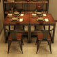 Solid Wood Dining Table Industrial Square Table with Black Frame