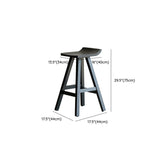 Modern Style Counter Stool Black Solid Wood Bar Stool for Indoor