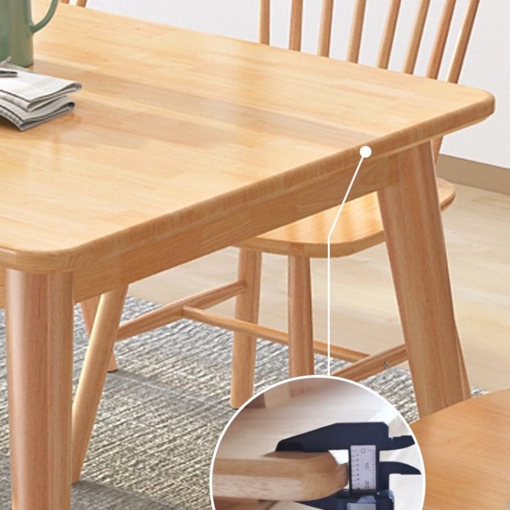 Rubber Wood Solid Wood Dining Table Set 1/2/5/7 Pieces Dining Set for Kitchen