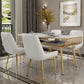 Contemporary Style Marble Table with White Table and 4 Gold Legs Base for Home Use Clearhalo 'Dining Room Sets' 'Dining Tables & Seating' 'dining_room_set' 'furn' 'furn_dining_room_set' 'Furniture' 'furniture_dining_room_set' 'Kitchen & Dining Furniture' 'kitchen&dining_furn' 'kitchen' 1200x1200_68d581dd-80c7-4c1a-a736-6133c58717bc