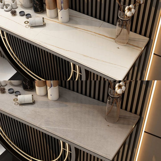 31.5" Tall Hall Console Table Stone Rectangle Accent Table for Hall