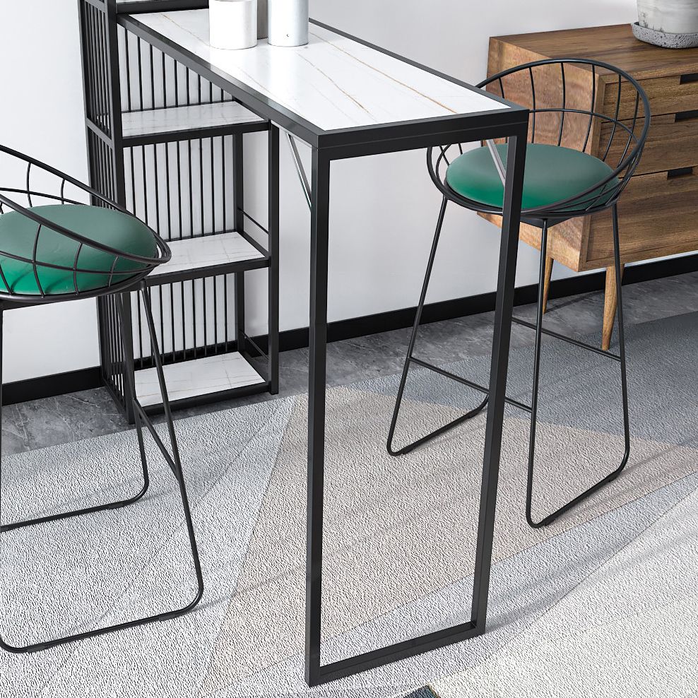 White Black and Gold Glam Style Bar Table in Metal Milk Tea Shop Bar Table Clearhalo 'Bar Furniture' 'Bar Tables' 'bar_tables' 'furn' 'furn_bar_tables' 'Furniture' 'furniture_bar_tables' 'Kitchen & Dining Furniture' 'kitchen&dining_furn' 'kitchen' 1200x1200_68d64ec5-4b34-4a5b-bb30-64184c18c5dd