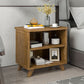 Modern Open Storage Night Table Solid Wood Brown Nightstand with Legs