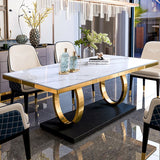 Traditional Luxury Rectangle Dining Table Sintered Stone Table with Trestle Base for Dining Room Clearhalo ' dining_table' 'Dining Tables & Seating' 'Dining Tables' 'furn' 'furn_dining_table' 'Furniture' 'furniture_dining_table' 'Kitchen & Dining Furniture' 'kitchen&dining_furn' 'kitchen' 'kitchen_dining_table' 1200x1200_68d86d1c-56cd-41b3-8182-1d7af8b60910