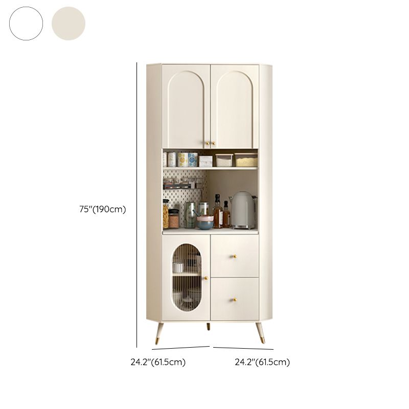 Contemporary Dining Hutch Glass Doors Faux Wood Storage Cabinet for Living Room Clearhalo 'Display & China Cabinets' 'display_china_cabinets' 'furn' 'furn_display_china_cabinets' 'Furniture' 'Kitchen & Dining Furniture' 1200x1200_68d94188-6198-44b6-b843-4a21de2d5545
